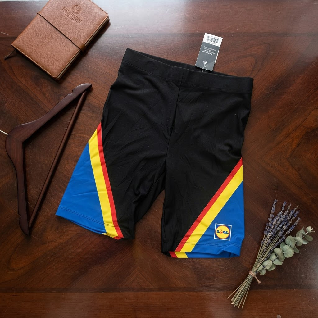Lidl Black Colorblock Athletic Cycling Shorts