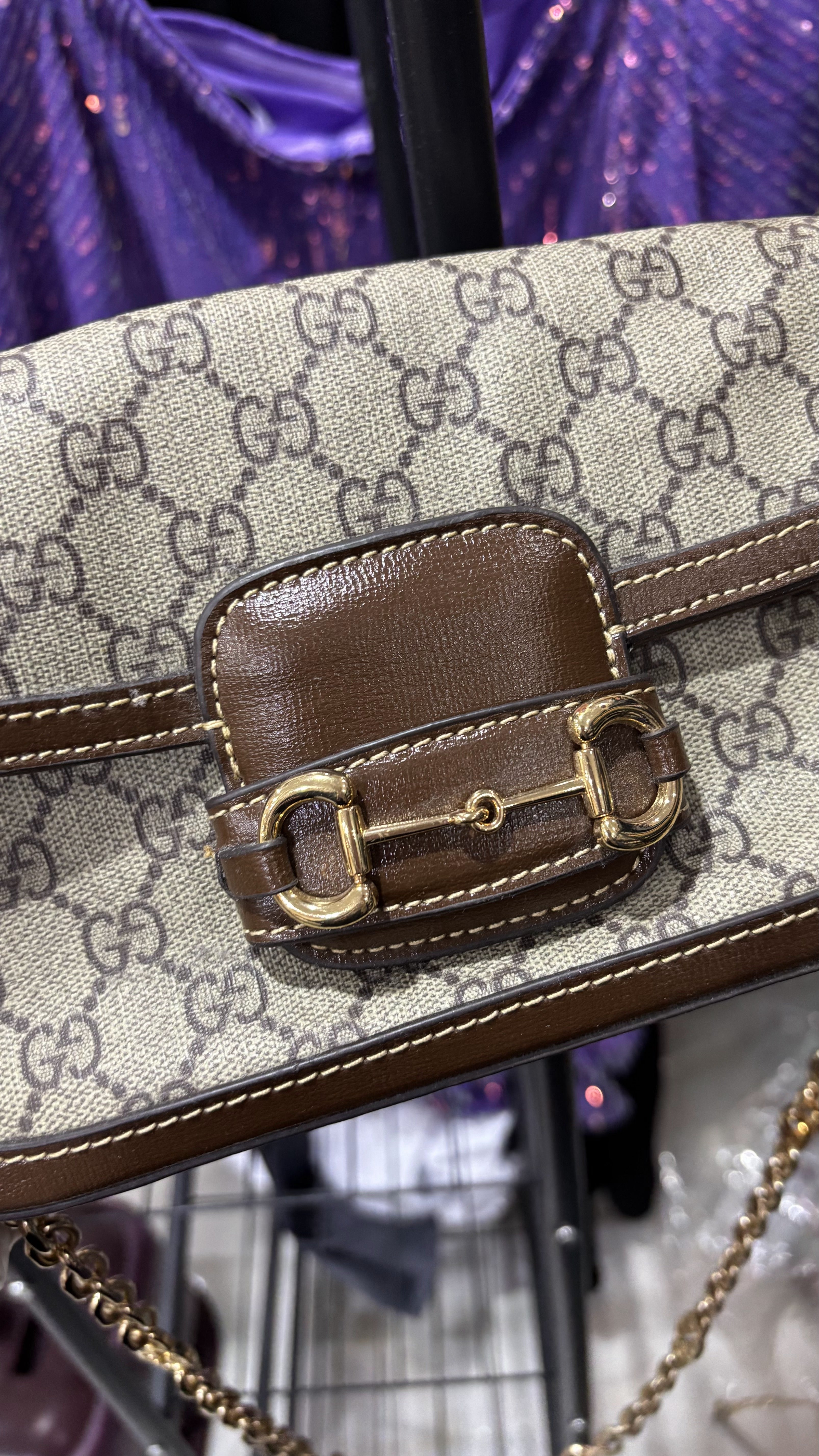 Gucci Gucci Horsebit 1955 Small GG Supreme & Leather Bag