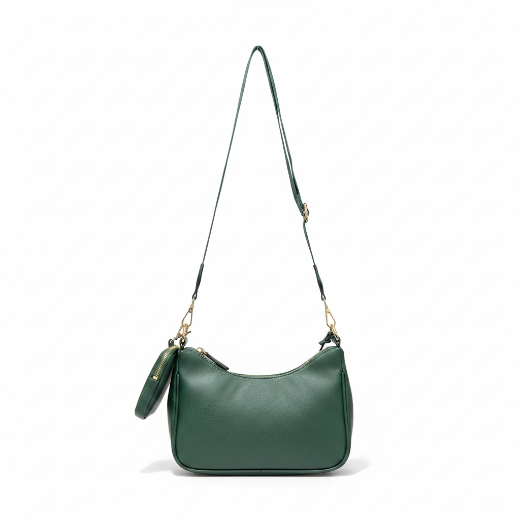 PRADA Women's Forest Green Multi-Pouch Shoulder Bag