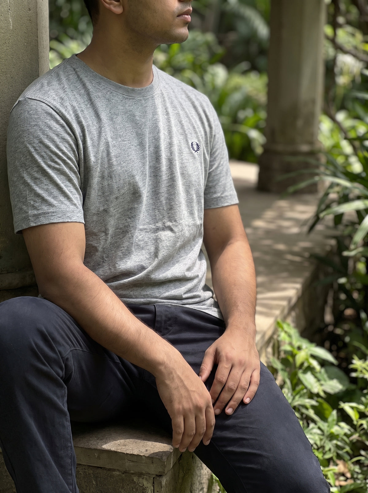 [WearU Generated:premium_master] Fred Perry Heather Grey Marl Cotton Jersey T-Shirt – premium master