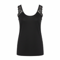Esmara Women's Black Linen Sleeveless Top with Lace Detail