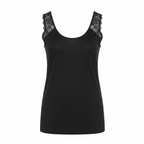 Esmara Women's Black Linen Sleeveless Top with Lace Detail