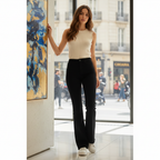 SHEIN Unisex Black High-Waist Flare Denim Jeans