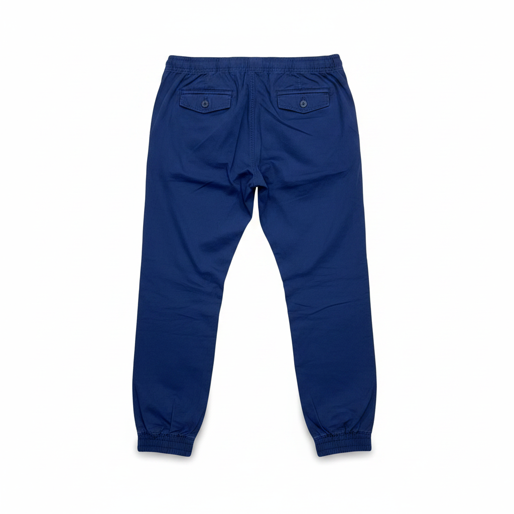 Men's Navy Blue Drawstring Tapered Chinos