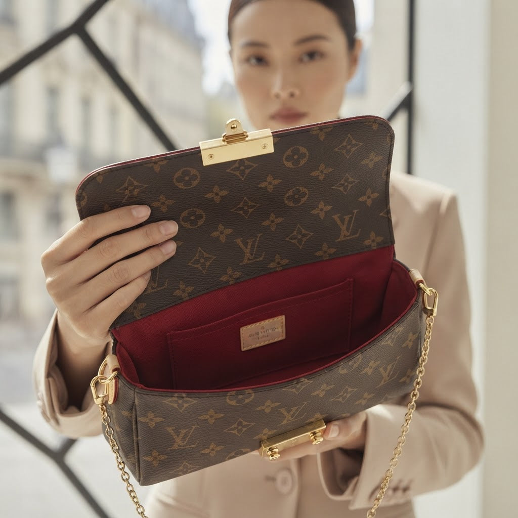 LOUIS VUITTON PARIS Brown Monogram Coated Canvas Crossbody B