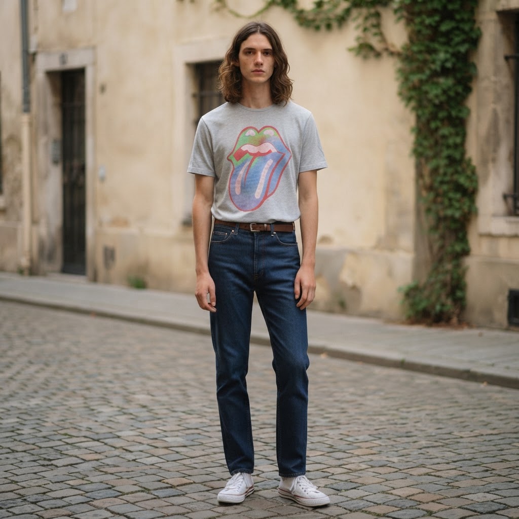 Springfield Heather Grey Rolling Stones Tie-Dye Graphic T-Sh
