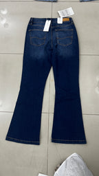 QS Deep Indigo Flared Jeans with Exposed Button Fly