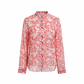 VIA MILANO Women's Floral Crepe Blouse - Coral/White