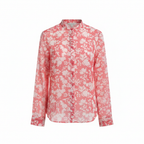 VIA MILANO Women's Floral Crepe Blouse - Coral/White