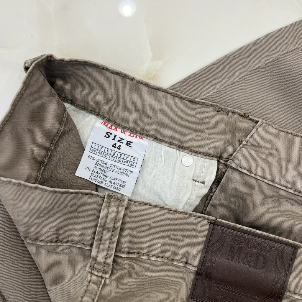 Max & Co. Brown Slim Fit Stretch Cotton Trousers Size 44