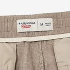 Men's Beige Linen Relaxed Drawstring Trousers