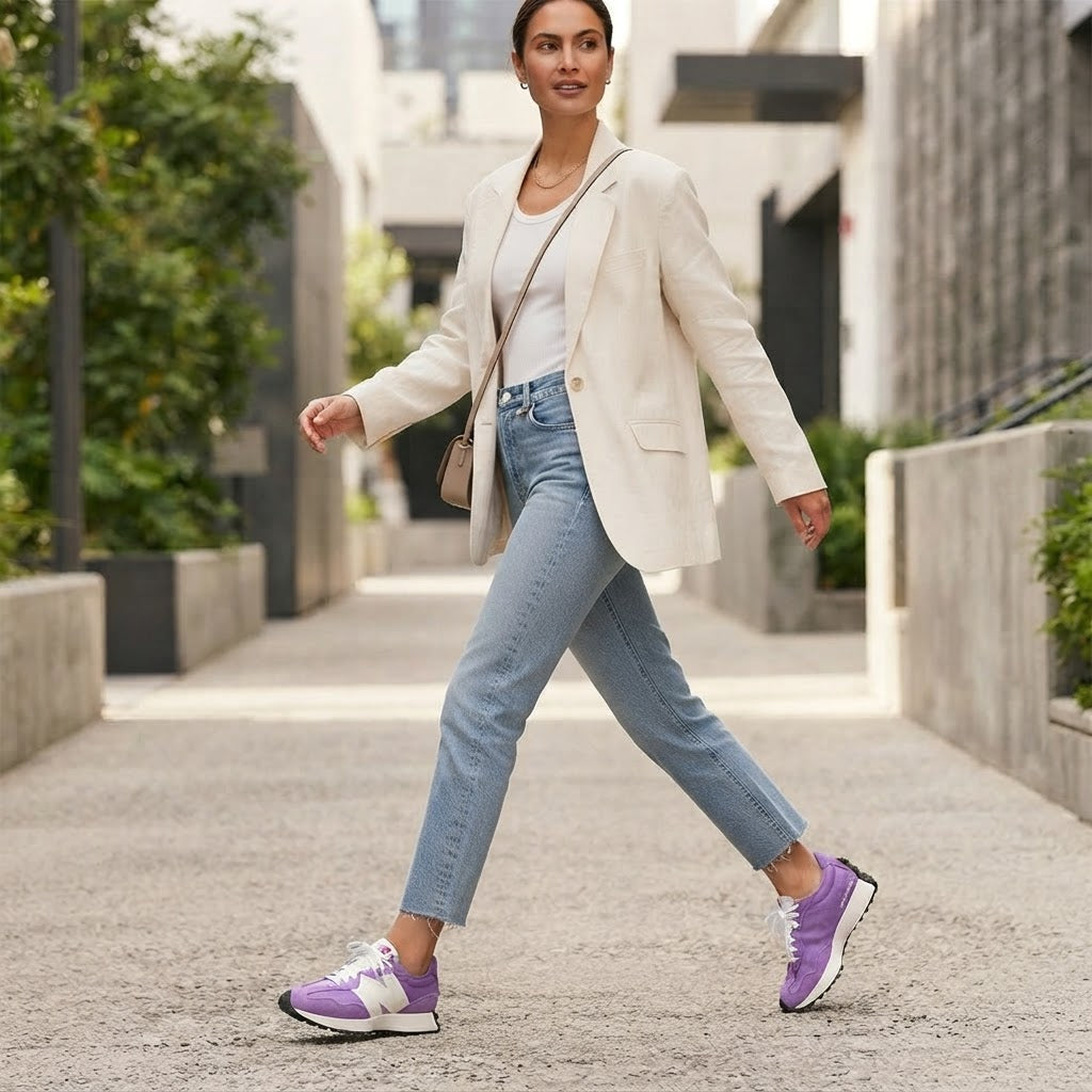 Women's Purple Retro Suede & Mesh Sneakers