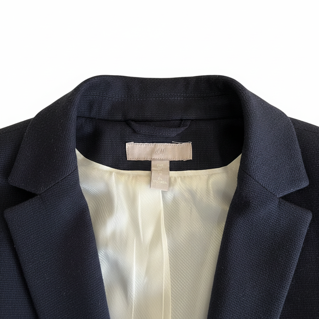 H&M Women's Navy Blue Tailored Single Button Blazer