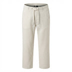 ZARA MAN Women's Off-White Casual Wide-Leg Linen Trousers