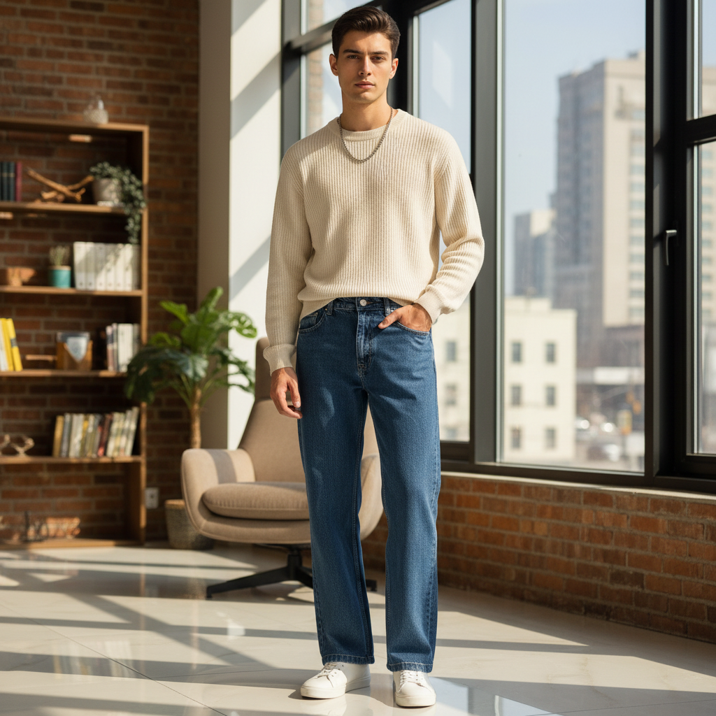 Premium High-Waisted Wide Leg Denim Jeans