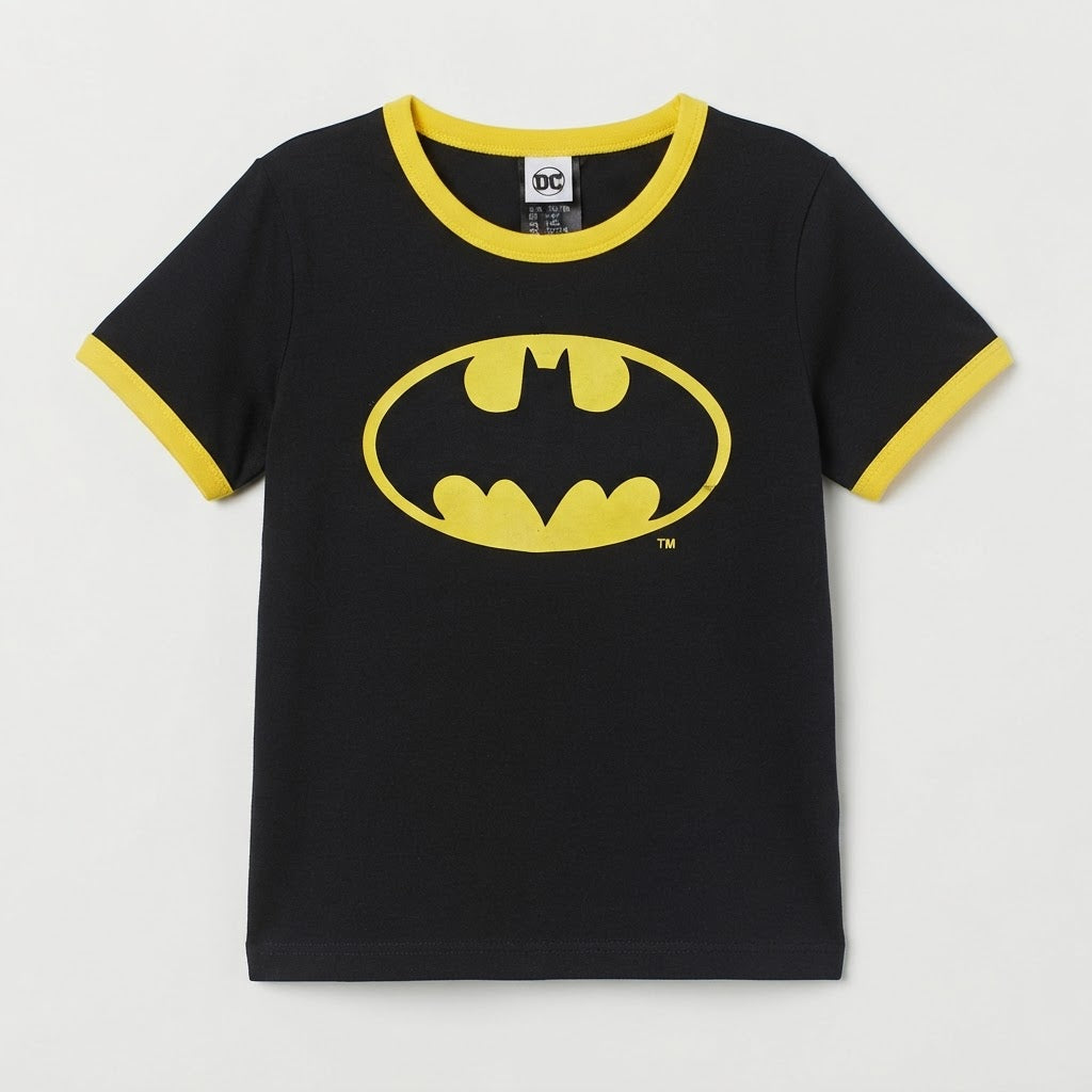 [WearU Generated:merch_clean_front] H&M Black Cotton Graphic Print Straight T-Shirt – front view