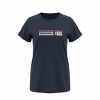 Women's Navy Blue Graphic Slogan T-Shirt
