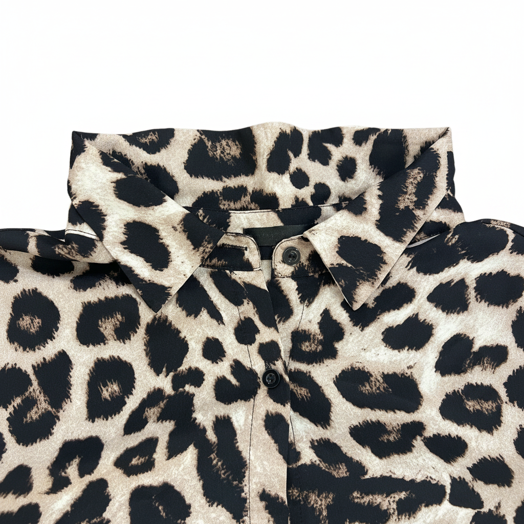 Zara Women's Leopard Print Button-Down Shirt