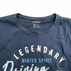 Livergy Men's Navy Long Sleeve Graphic T-Shirt - Size L