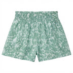 Women's Green and green Ruffled Abstract Print Shorts