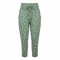 Green Heart Print High Waist Pyjama Bottoms