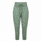 Green Heart Print High Waist Pyjama Bottoms