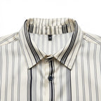 Women's Black and White Striped Oversized Button-Down Shirt