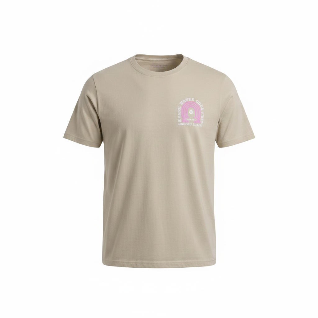 Women's Bali Canggu Beach Graphic T-Shirt - Beige
