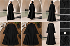 Premium Women's Front-Zip A-Line Abaya in Black
