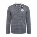Livergy Men's Blue Marl Long Sleeve Henley Shirt - XL