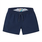 [WearU Generated:merch_clean_front] Navy Polyester Solid Wide-leg Shorts – front view