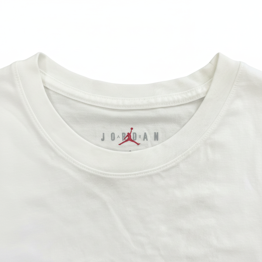 JORDAN Men's White Graphic Print Short Sleeve Cotton T-Shirt