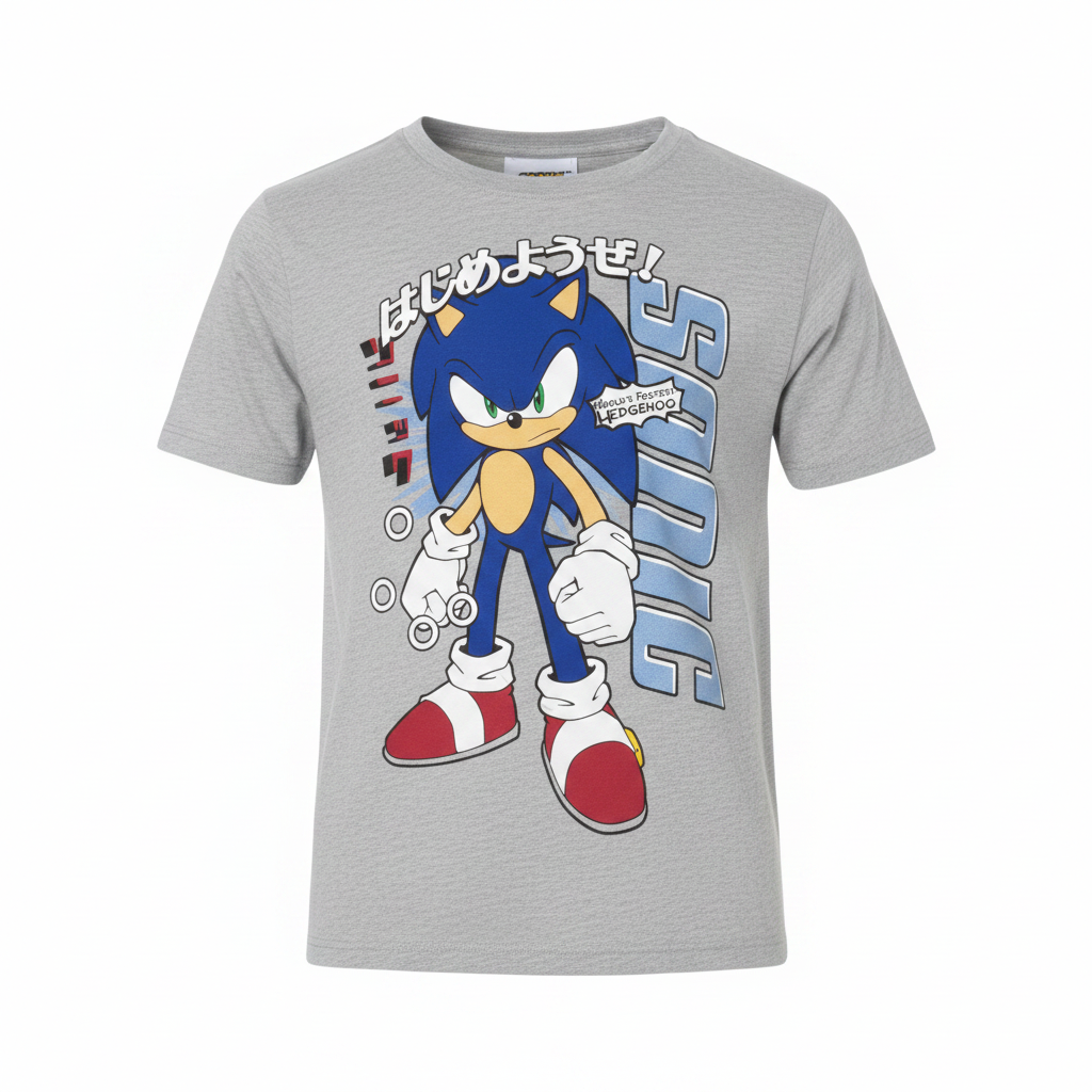 Kids Sonic The Hedgehog Grey Graphic T-Shirt