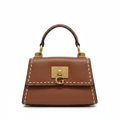 Guess Brown Mini Top-Handle Bag with Gold Logo