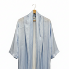Tris BOUTIQUE Women's Light Blue Pleated Long Kimono Robe
