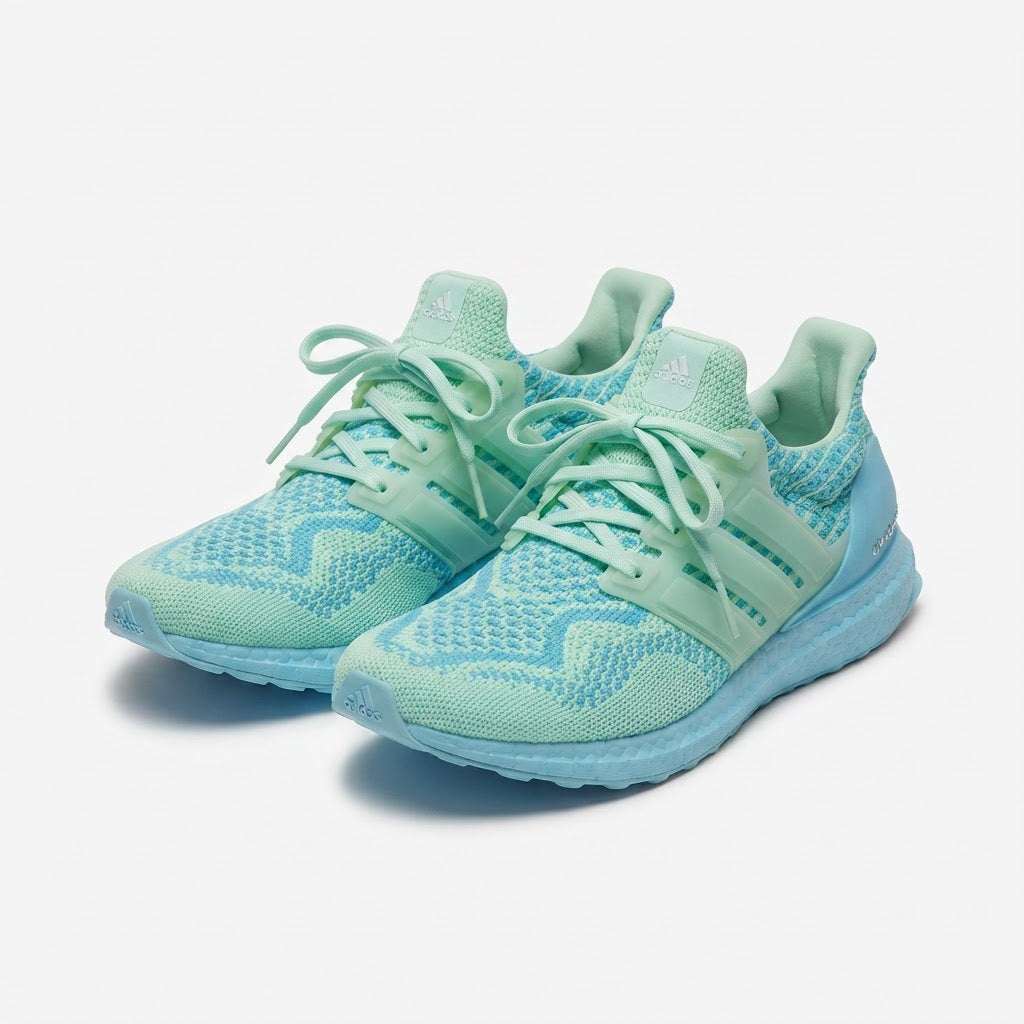 adidas Cyan Knit Performance Running Sneakers