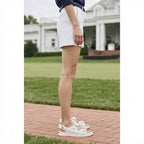CHANEL White Quilted Double-Strap Flat Sandals with Gold Log