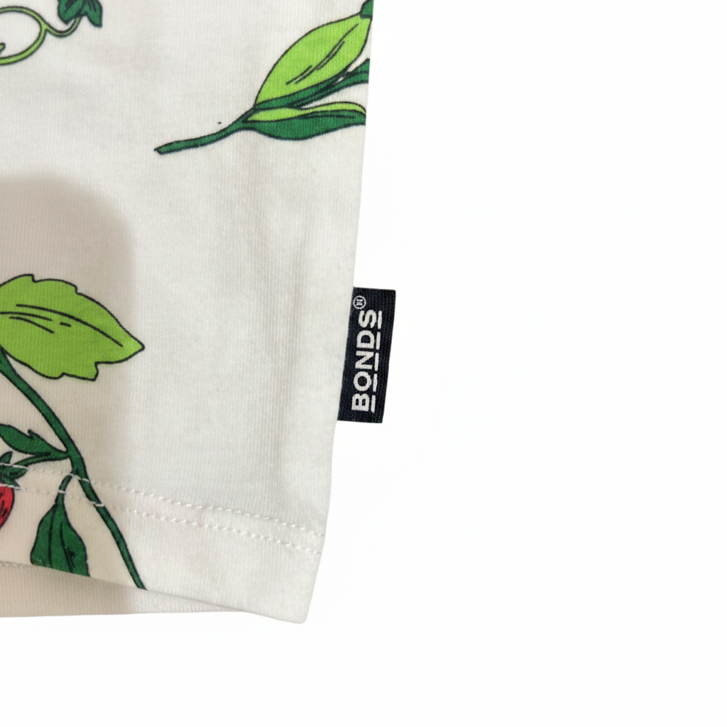 BONDS Kids White Floral Long Sleeve Cotton Top