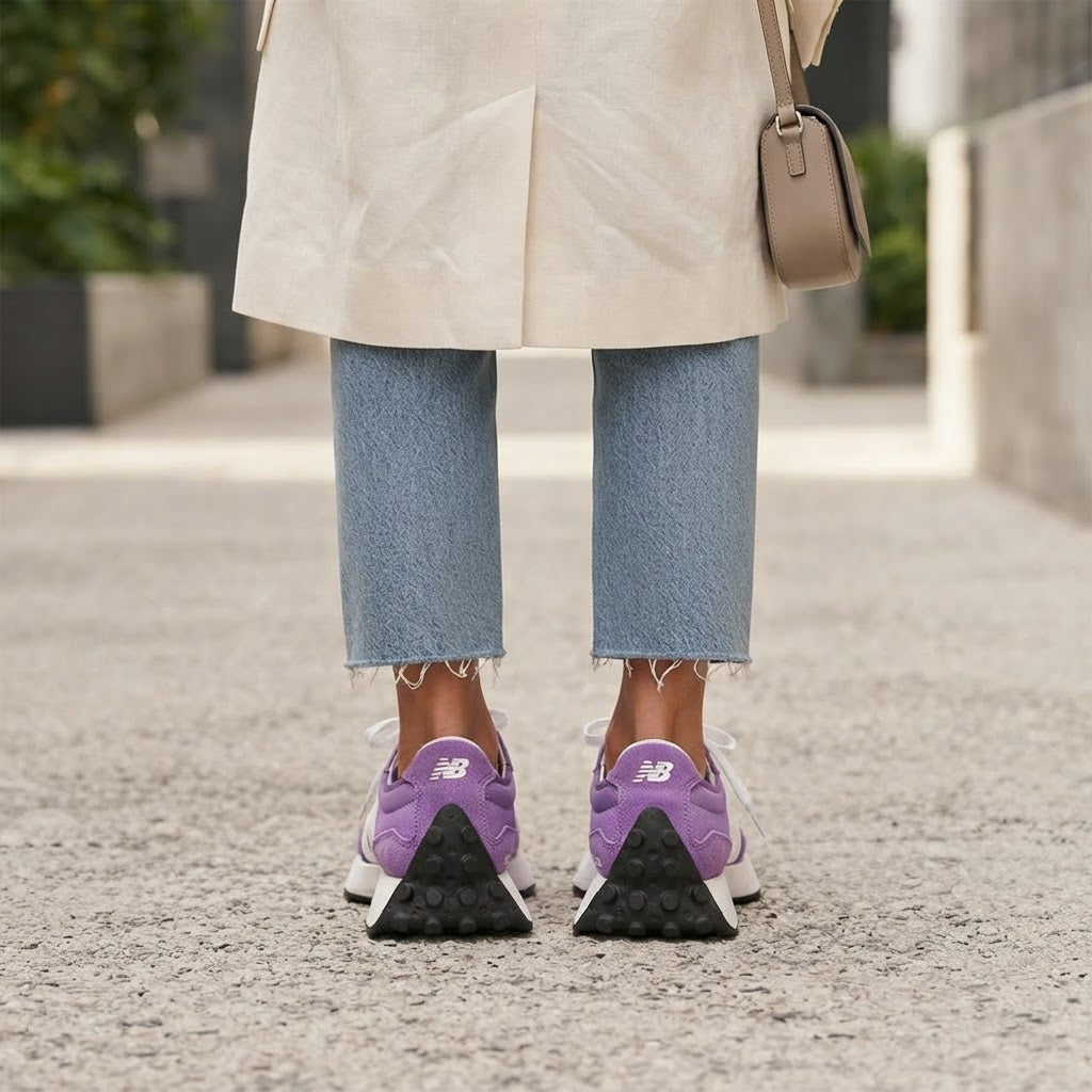 Women's Purple Retro Suede & Mesh Sneakers