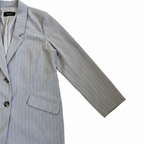 Stradivarius Women's Grey Pinstripe Tailored Office Blazer