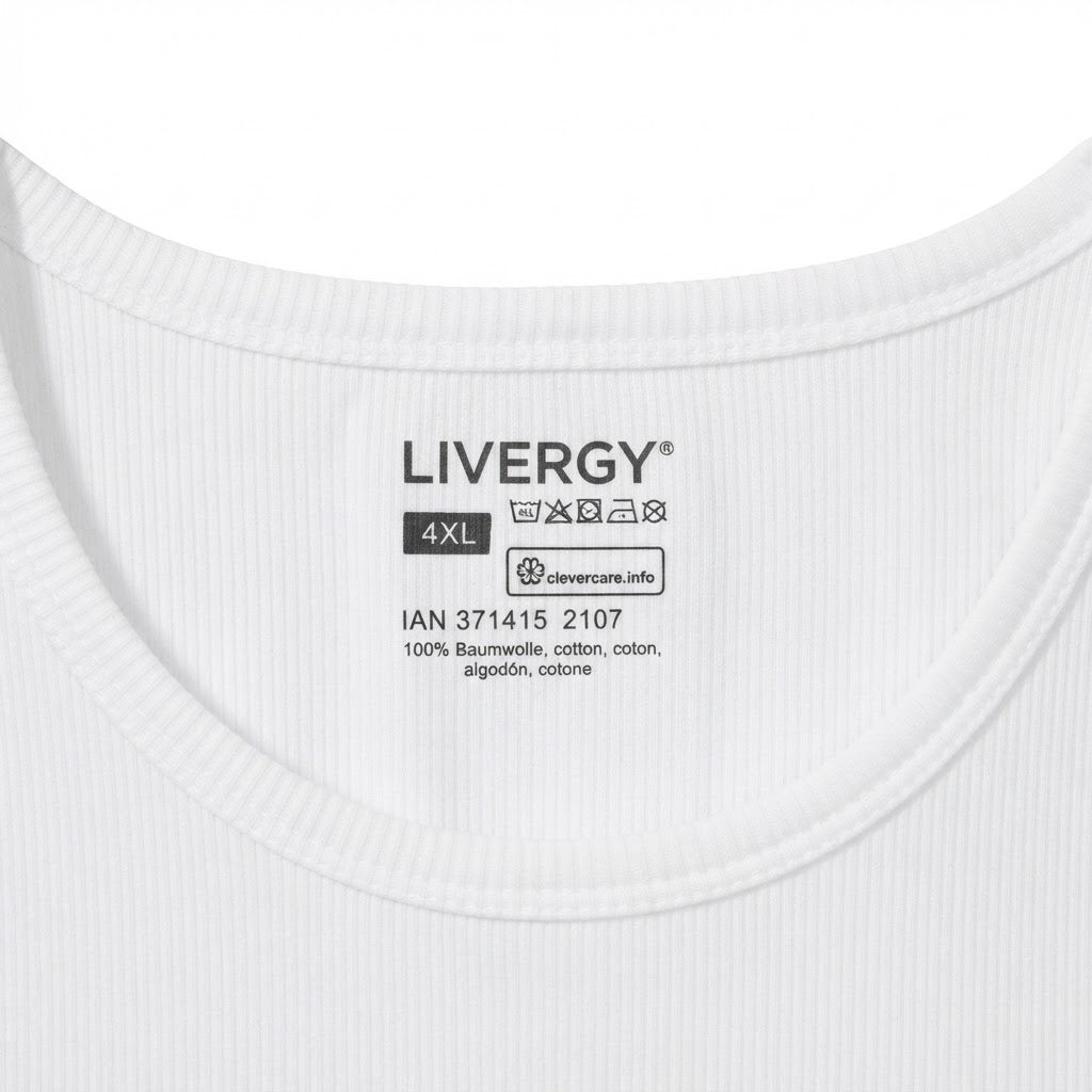 LIVERGY Men's Classic White Ribbed Cotton Tank Top
