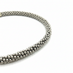 Elegant Silver Beaded Mesh Choker Necklace
