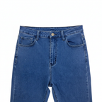 Unisex High-Waisted Blue Flare Denim Jeans
