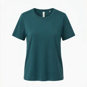Deep Teal Relaxed Fit Boxy Crewneck T-Shirt