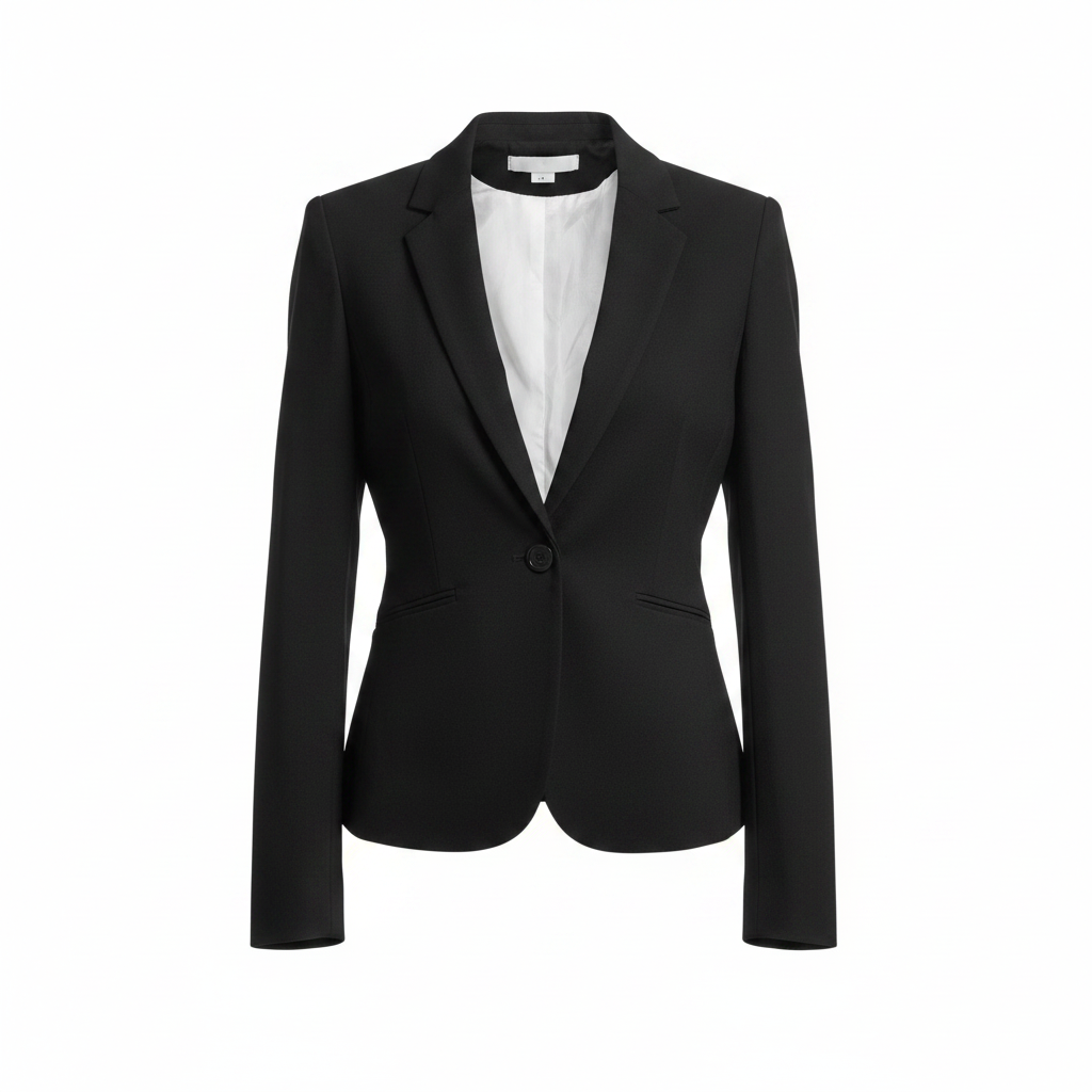 Women's Tailored Black Notched Lapel Blazer