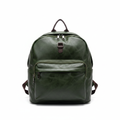 Forest Green Leather Casual Everyday Backpack