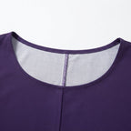 SHEIN Women's Purple Leaf Print Relaxed Fit Top