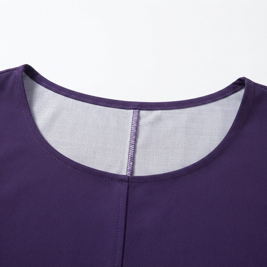 SHEIN Women's Purple Leaf Print Relaxed Fit Top