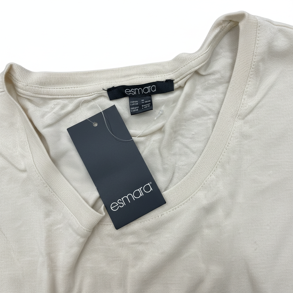 Esmara Women's Beige Linen Blend Relaxed T-Shirt NWT