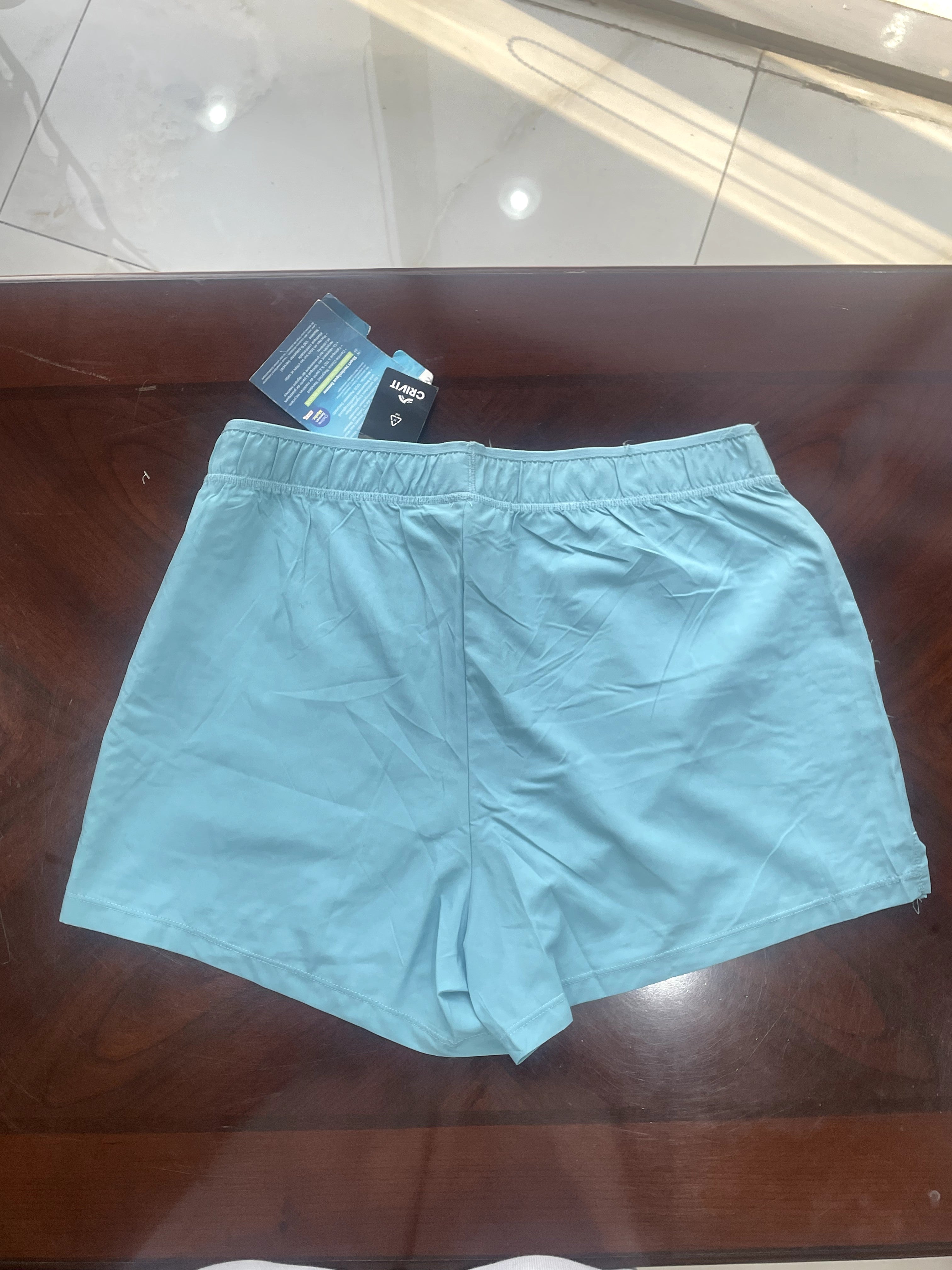 Aqua Blue Elasticated Waist Activewear Shorts